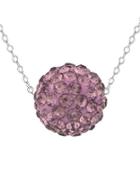 Lord & Taylor Lavender Sterling Silver And Crystal Ball Pendant Necklace