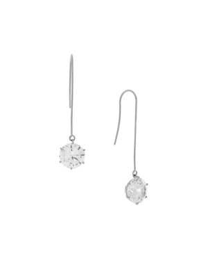 Etienne Aigner Rhodium-plated And Cubic Zirconia Threader Drop Earrings
