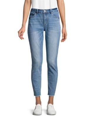 Design Lab Frayed Hem Skinny Jeans