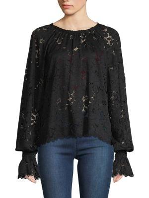 Free People Scallop-trimmed Lace Top