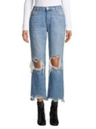 Free People Maggie Straight-leg Distressed Jeans