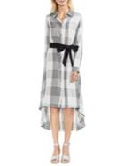 Vince Camuto Oversized Plaid Belted Shirtdress