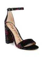 Sam Edelman Yaro Floral Velvet Ankle-strap Sandals