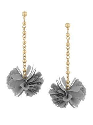 French Connection Pom-pom Linear Earrings