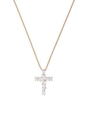 Magda Swarovski Crystal Cross Pendant Necklace