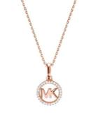 Michael Kors Custom Kors 14k Rose-goldplated & Crystal Logo Pendant Necklace