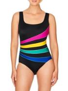 Longitude Colorbright Squareneck 1-piece Swimsuit