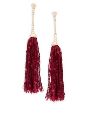 Design Lab Sequined Tassel Drop Earrings