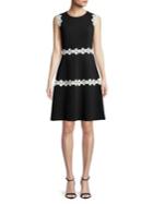 Karl Lagerfeld Paris Border Floral Fit-&-flare Dress