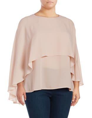 Vince Camuto Plus Plus Cape-sleeve Top