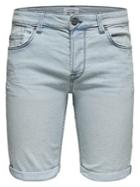Only And Sons Folded-cuff Denim Shorts