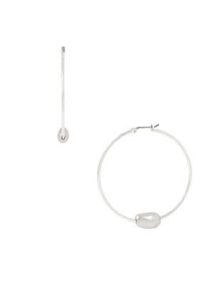 Robert Lee Morris Collection Beaded Hoop Earrings