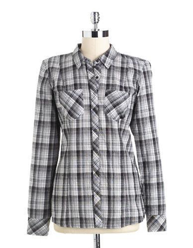 Guess Metallic Plaid Shirt