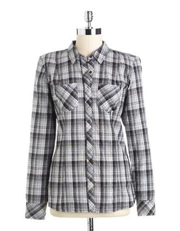 Guess Metallic Plaid Shirt