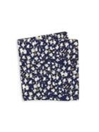 Black Brown Floral-print Pocket Square