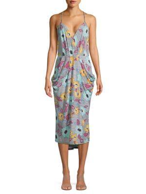 Bcbgeneration Batik Floral Surplice Midi Dress
