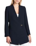 Donna Karan Gold Closure Long Jacket