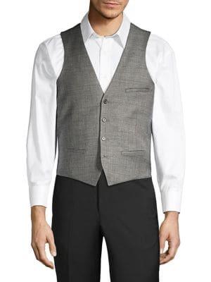 Tallia Orange Sharkskin Stretch Suit Separate Wool Blend Vest