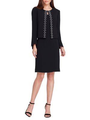Tahari Arthur S. Levine Embellished Jacket And Skirt Suit