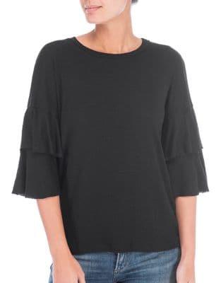 B Collection By Bobeau Double Ruffle Sleeve Blouse