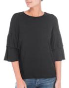 B Collection By Bobeau Double Ruffle Sleeve Blouse