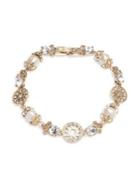 Marchesa Flex Goldtone, Faux Pearl & Crystal Bracelet