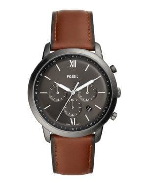 Fossil Neutra Chronograph Stainless Steel & Leather-strap Watch