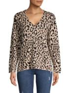 Jones New York Leopard-print V-neck Knit Tunic