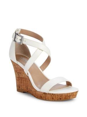 Charles By Charles David Lauch Strappy Leather Wedge Sandals