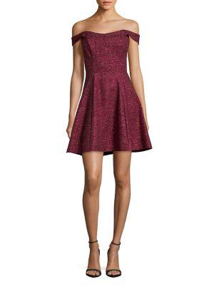 Betsy & Adam Off-the-shoulder Fit-and-flare Dress