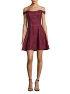 Betsy & Adam Off-the-shoulder Fit-and-flare Dress