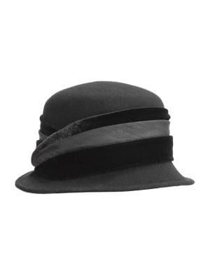 Giovannio Velvet-trimmed Wool Felt Cloche