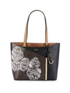 Calvin Klein Sketched Floral Leather Tote