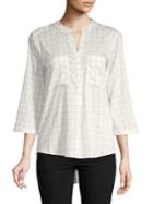 Vero Moda Erika Checkered Split Neck Top