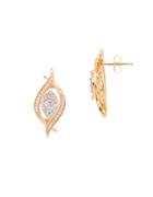 Lord & Taylor 14k Gold Diamond Pave Earrings, 0.50 Tcw