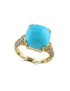 Effy Turquoise, Diamond And 14k Yellow Gold Ring