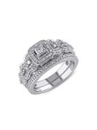 Sonatina 14k White Gold & 0.5 Tcw Diamond 2-piece Braided Bridal Ring Set
