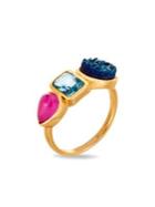 Lord & Taylor Goldplated And Druzy Stone Ring