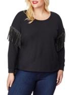 Rebel Wilson X Angels Plus Chain Fringe-trimmed Sweatshirt