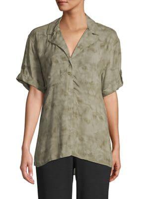 Jones New York Tonal Roll-tab Shirt