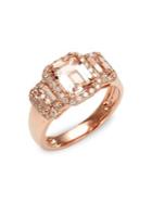 Effy 14k Rose Gold, Morganite And Diamond Ring