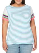 Rafaella Plus Striped Short Sleeve Top