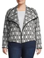 Calvin Klein Plus Checkered Long Sleeve Jacket