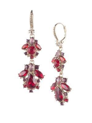Marchesa Stone Cluster Double Drop Earrings