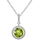 Lord & Taylor Sterling Silver & Peridot Pendant Necklace