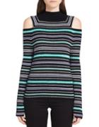 Calvin Klein Striped Cold Shoulder Sweater