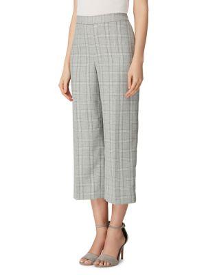 Tahari Arthur S. Levine Cropped Wide-leg Plaid Pants