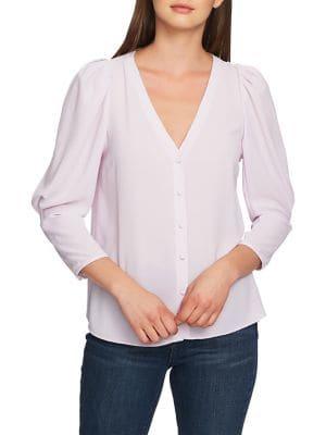 1.state V-neck Puff-sleeve Blouse