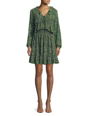 Michael Michael Kors Smocked Ruffled Day Dress