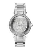 Michael Kors Ladies Parker Stainless Steel And Crystal Watch